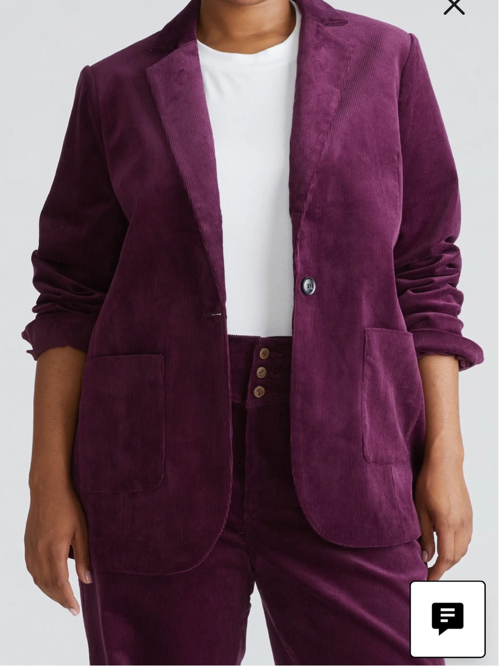 NWT Universal Standard Davis Corduroy Blazer in Violette